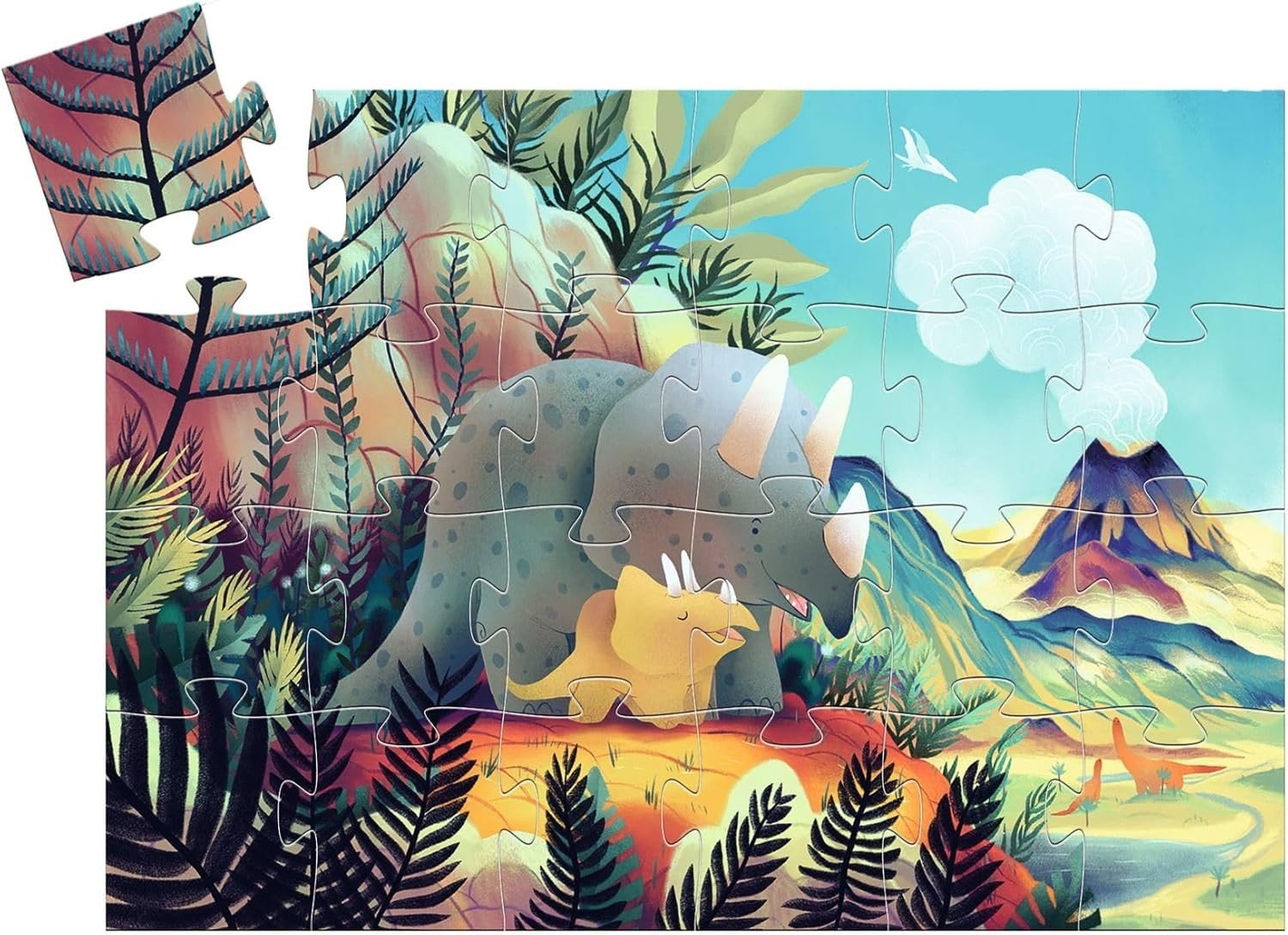 SILHOUETTE PUZZLE - Teo the dino - 24 pcs - immagine 2