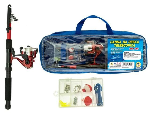 TEOSPORT - CANNA DA PESCA TELESC. C/MULINEL. 210CM