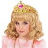 Tiara oro con gemme rosa