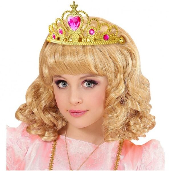 Tiara oro con gemme rosa