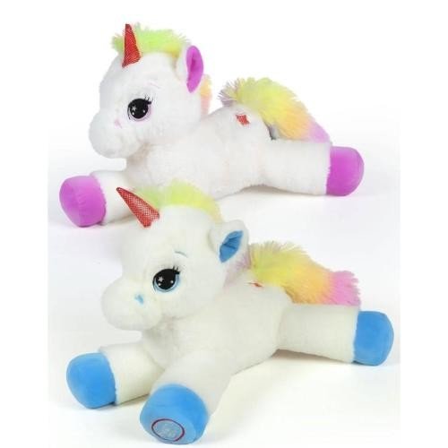 UNICORNO CHE SI ILLUMINA L35CM 2COL