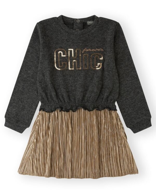 VESTIDO CHIC  - GRIS OSCUR -    4Y - 1