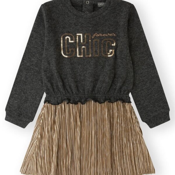 VESTIDO CHIC  - GRIS OSCUR -    6Y - 1