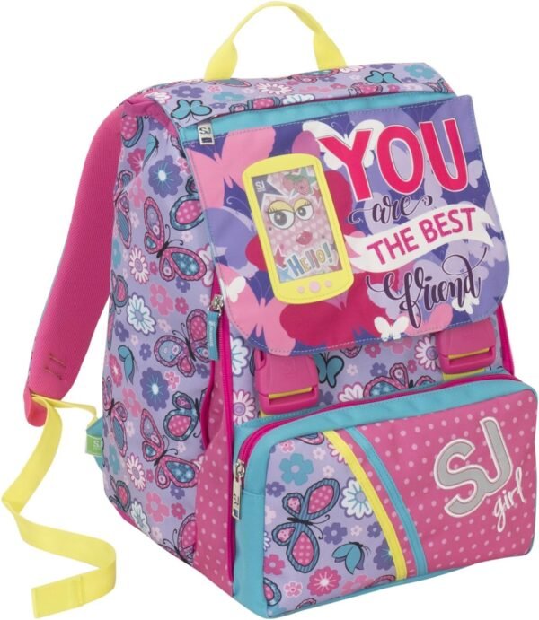 ZAINO SDOPPIABILE SJ.GANG GIRL ROSA CON CUORI