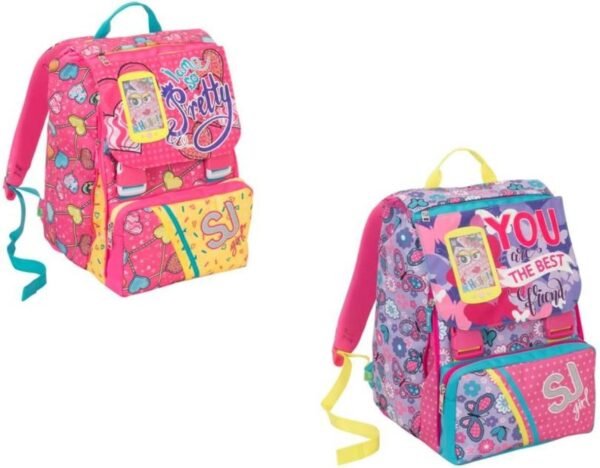 ZAINO SDOPPIABILE SJ.GANG GIRL ROSA CON CUORI
