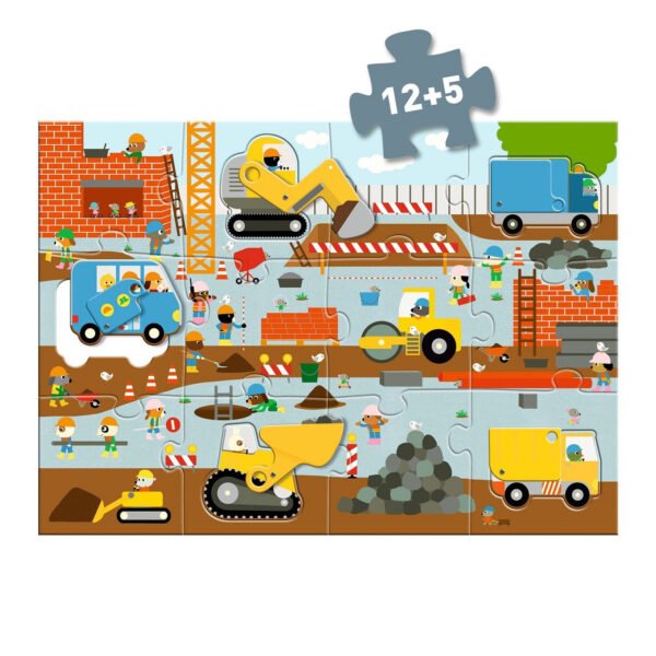 GIANT PUZZLE - Construction site 12+5 pcs - FSC MIX