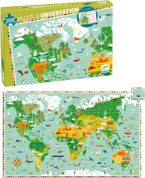 OBSERVATION PUZZLE - Around the world + booklet - 200 pcs