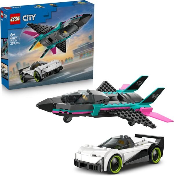 Lego city jet contro auto sportiva 60489
