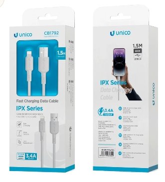 UNICO CAVO RICARICA 3.4A USB -> IPHONE 1.5 mt