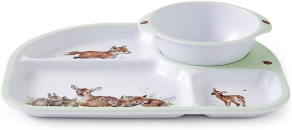 Little Wren 2pc Set Divided Plate and Bowl EU