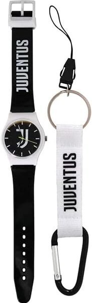 KIT OROLOGIO DA POLSO E PORTACHIAVI CON MOSCHETTONE JUVENTUS