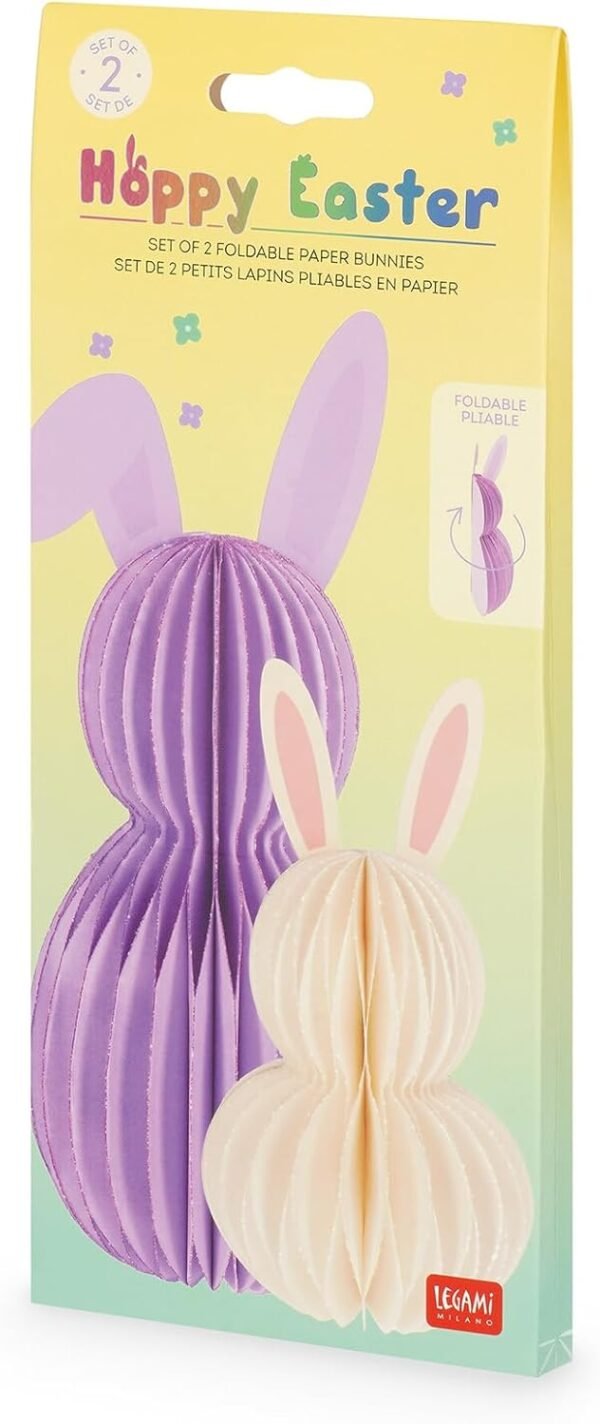 Set di 2 Coniglietti Pieghevoli in Carta - Hoppy Easter