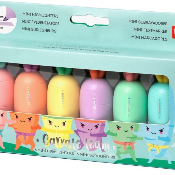 LEGAMI Set di 6 Mini Evidenziatori - Carrate Team - CARROT