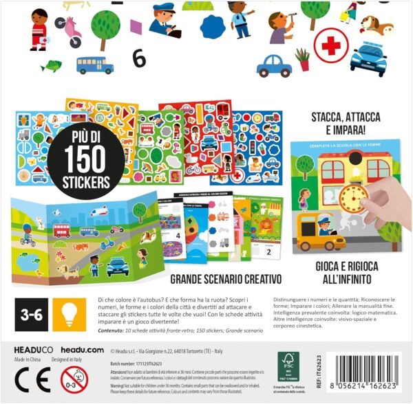 Scuola stickers numeri forme e colori