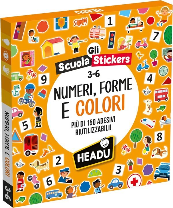 Scuola stickers numeri forme e colori