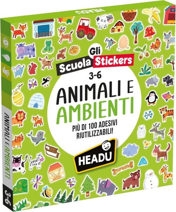 Scuola stickers animali e ambienti