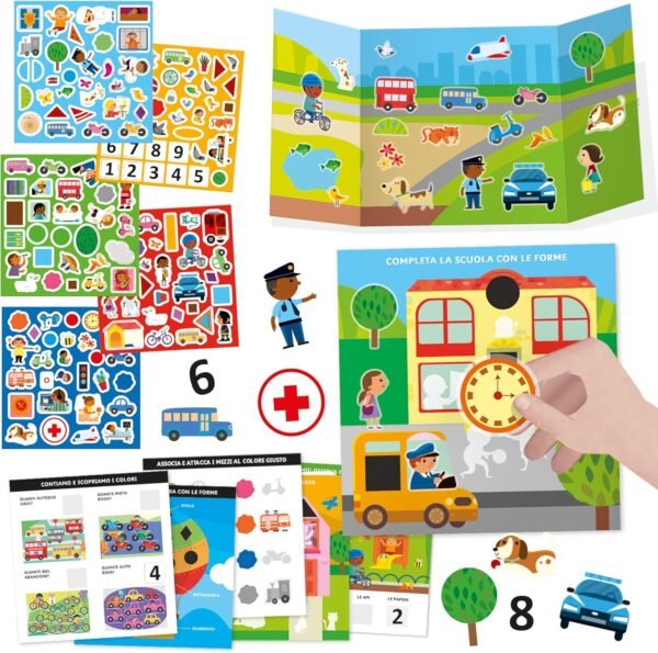 Scuola stickers numeri forme e colori