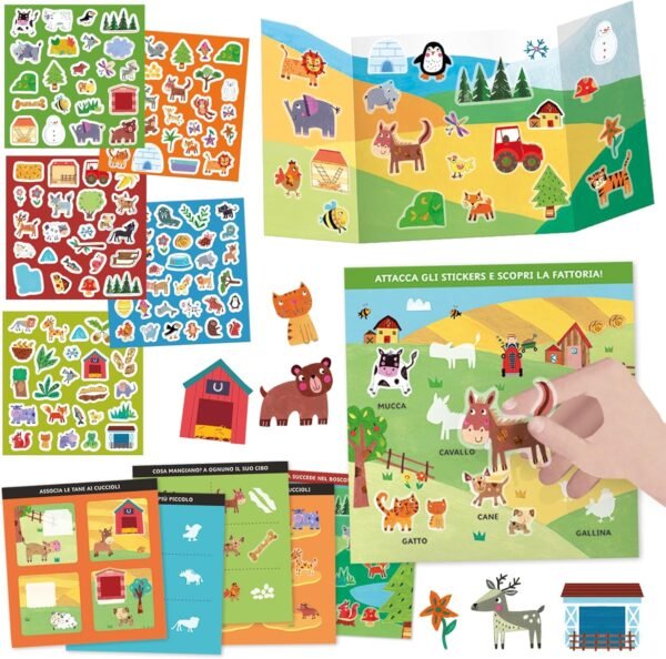 Scuola stickers animali e ambienti