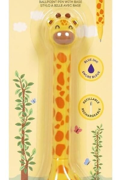 Stand-ink Ovation - Penna A Sfera Con Base - Giraffe - 1 Mm - Blue Ink