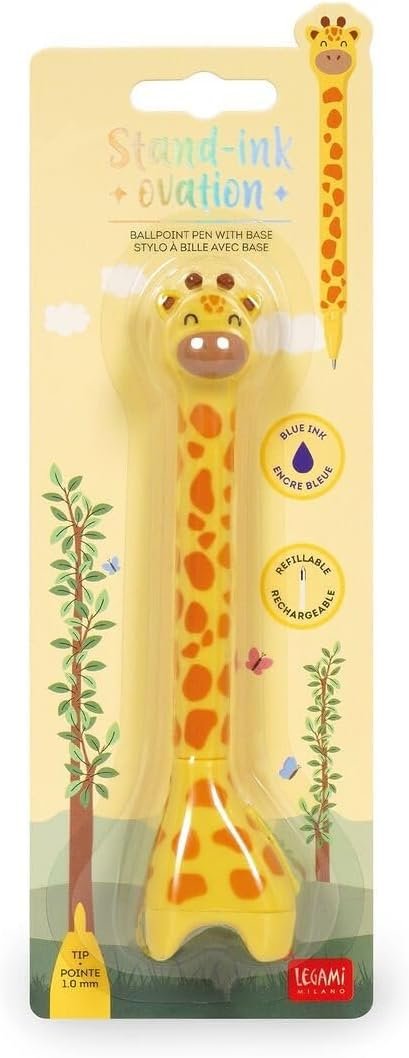 STAND-INK OVATION - PENNA A SFERA CON BASE - GIRAFFE