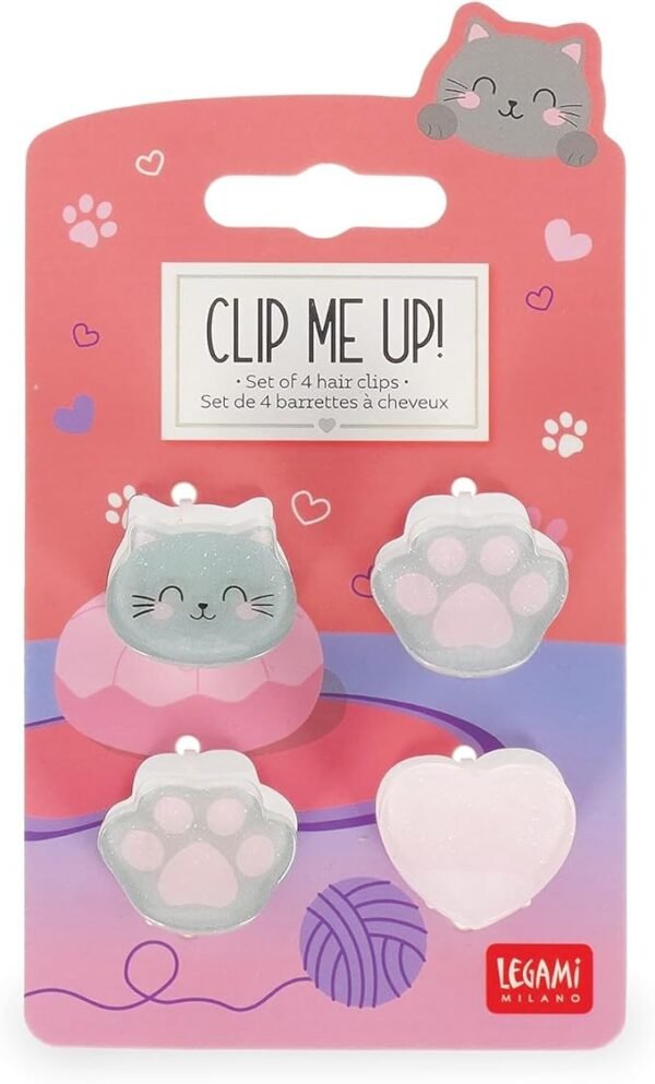 Set di 4 Mini Mollette per Capelli Kitty - Clip me up!