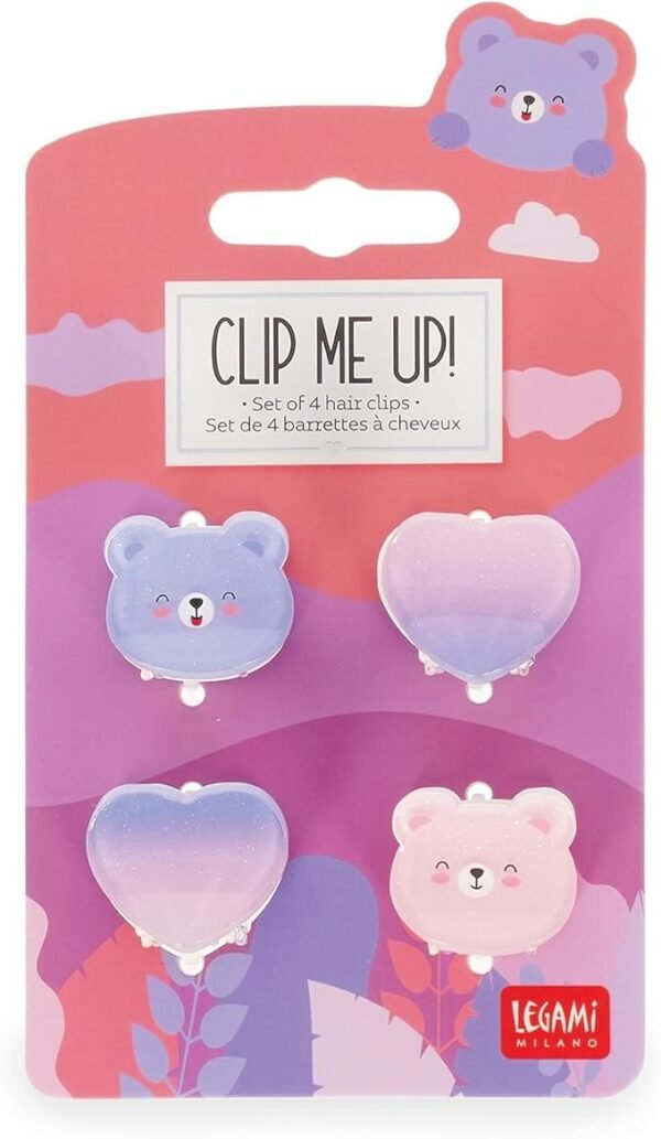 Set di 4 Mini Mollette per Capelli Teddy - Clip me up!