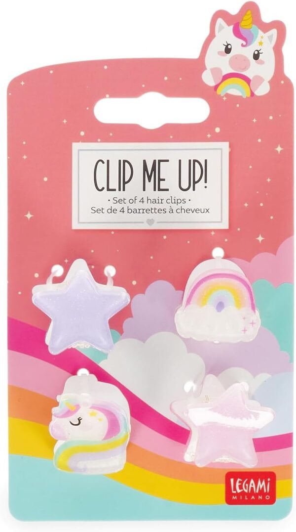 Set di 4 mini mollette per capelli unicorn - clip me up!