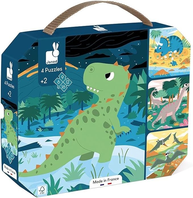 4 Puzzle Dinosauri (6-9-12-16 pezzi)