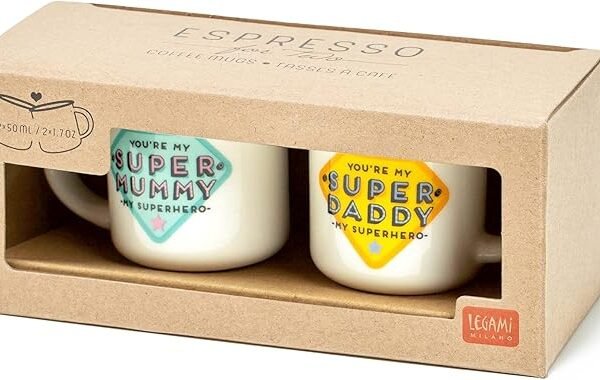 ESPRESSO FOR TWO - 2 TAZZINE DA CAFFE -SUPER MUMMY AND SUPER DADDY