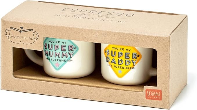 ESPRESSO FOR TWO - 2 TAZZINE DA CAFFE -
SUPER MUMMY AND SUPER DADDY