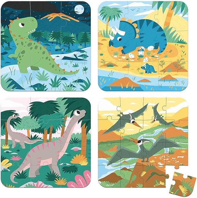 4 Puzzle Dinosauri (6-9-12-16 pezzi) - immagine 2