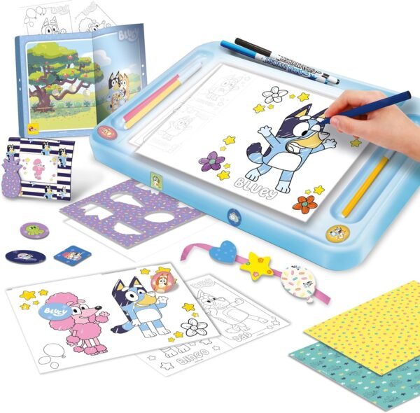 Bluey drawing school with light table