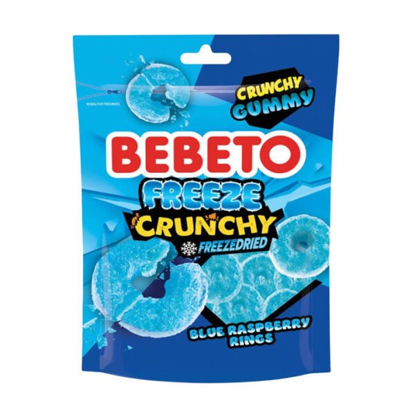 Bebeto Blue Raspberry Rings Freeze Crunchy Gummy 35g