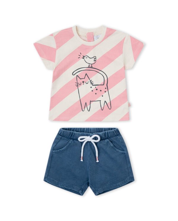 Conj. corto 2 pcs ni&ntilde;a - rosa - 3y