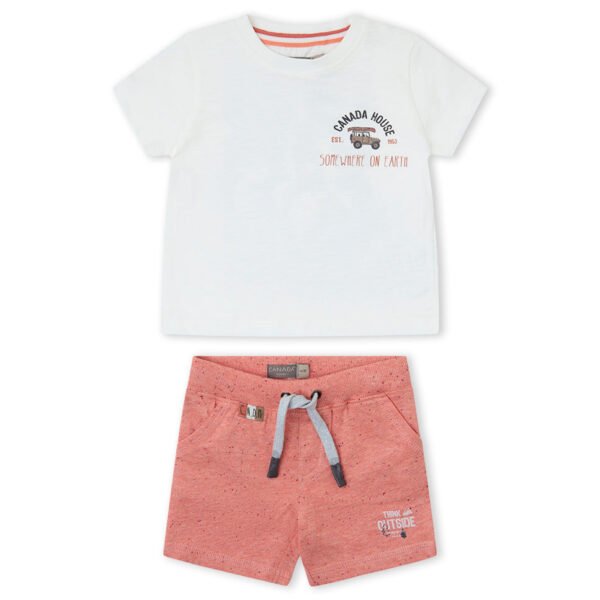 Cjto. bermuda ni&ntilde;o bbthink - blanco - 4y