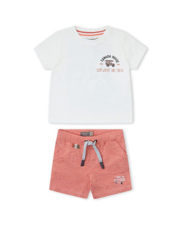 Cjto. bermuda ni&ntilde;o bbthink - blanco - 4y