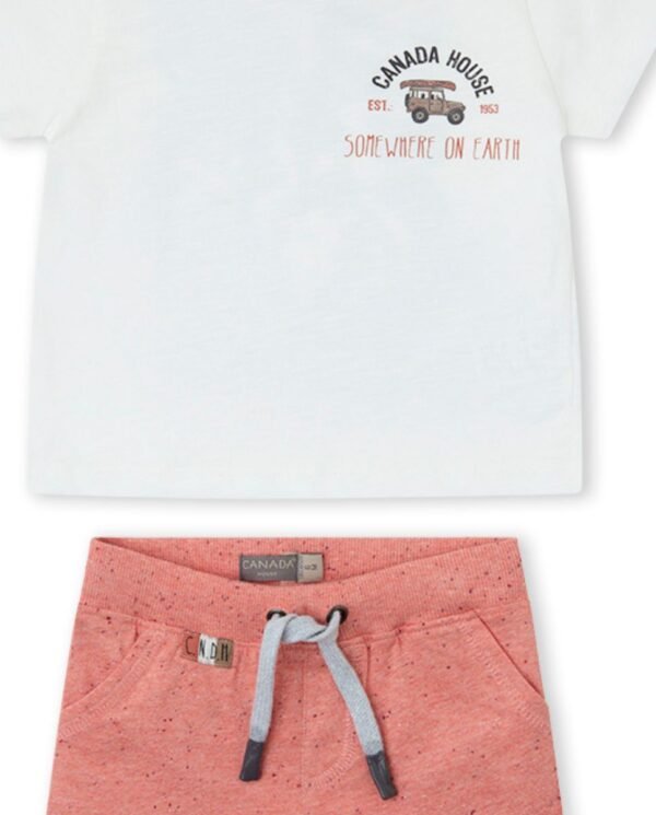 Cjto. bermuda ni&ntilde;o bbthink - blanco - 4y