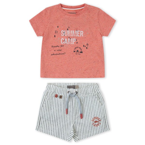 Cjto. bermuda ni&ntilde;o bbroad - coral - 4y