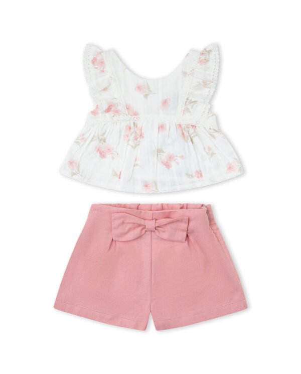 CONJUNTO SHORT NI&Ntilde;A BBBOW - BLANCO - 4Y