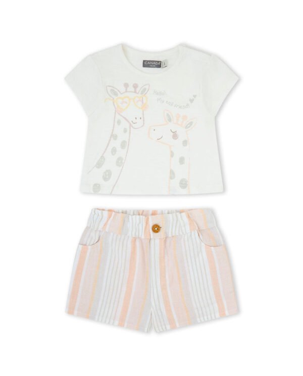 CONJUNTO SHORT NI&Ntilde;A BBDAWN - CRUDO - 4Y
