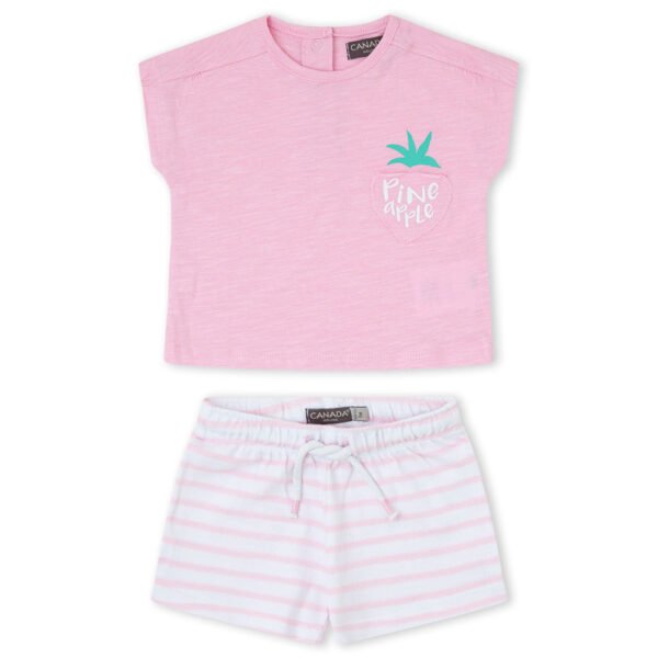 CONJUNTO SHORT NI&Ntilde;A BBFLAVOURS - ROSA - 24M