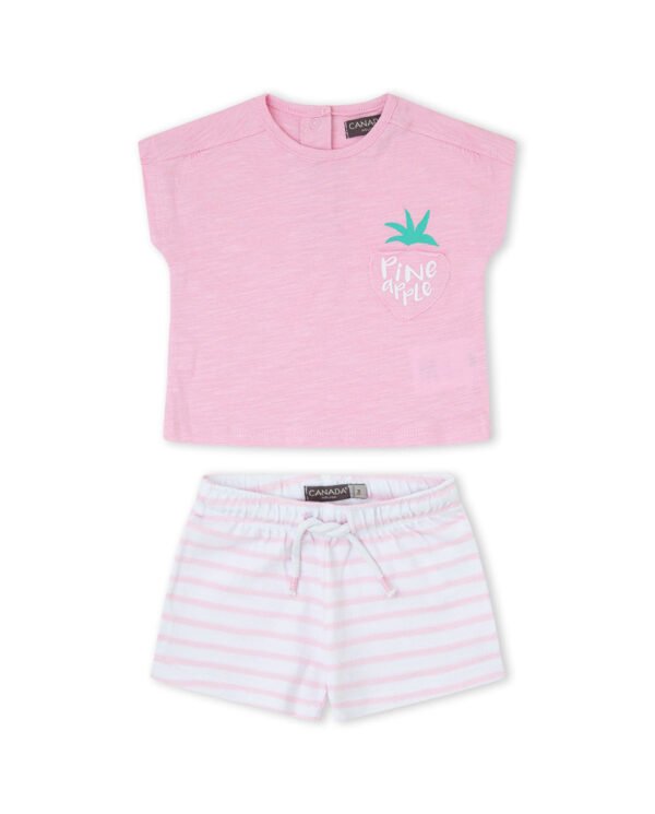 CONJUNTO SHORT NI&Ntilde;A BBFLAVOURS - ROSA - 24M