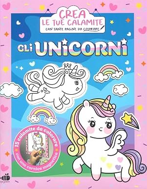 Crea le tue calamite con tante pagine da colorare. gli unicorni