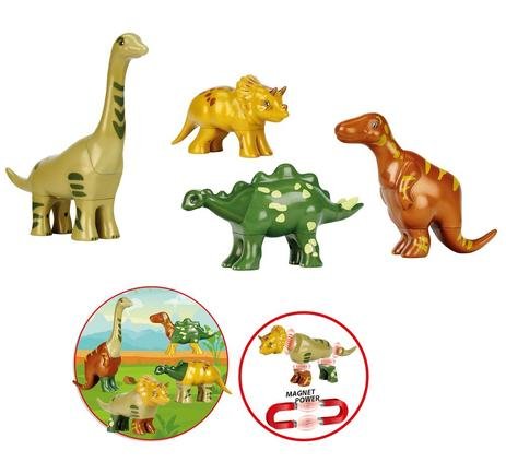 Manetico puzzle 4 dinos: Triceratops, Stegosaurus, T-Rex & Brachiosaurus