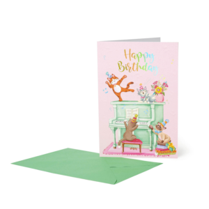 BIGLIETTO D'AUGURI - GREETINGCARD - PIANO CATS