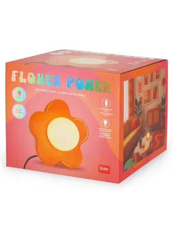 FLOWER POWER - LAMPADA LED DA TAVOLO - SHINY ORANGE