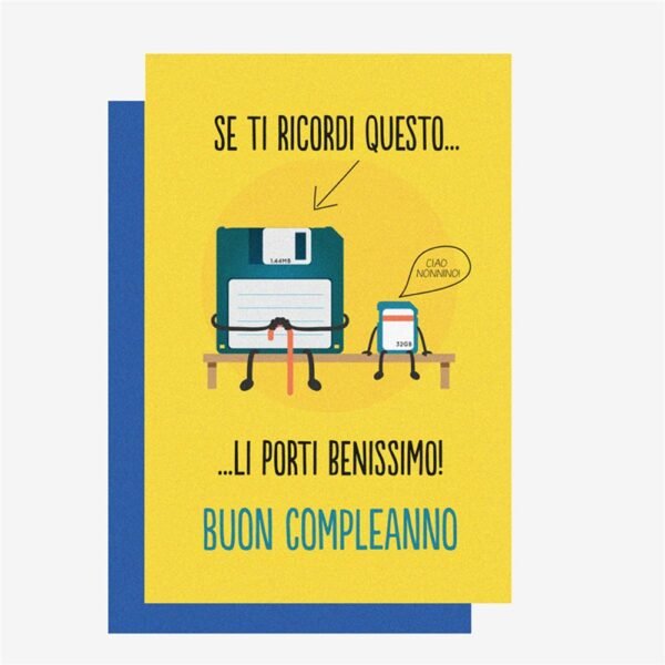 Biglietto d'auguri - greeting card - floppy disk
