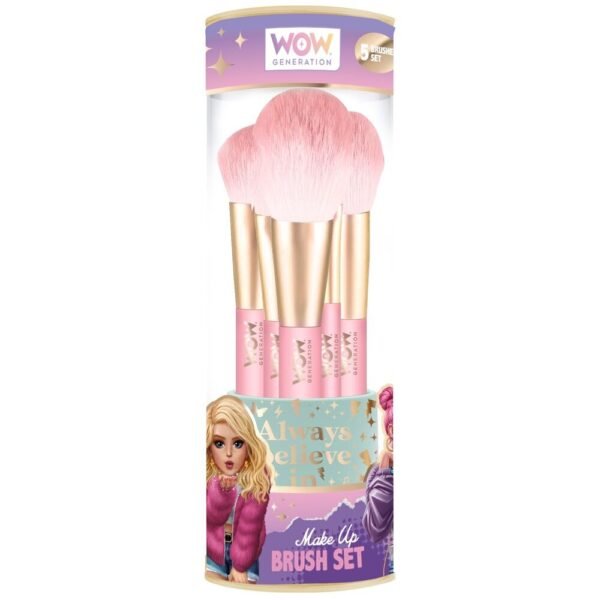 Set of 5 make up brushes with silicone cup holder wow generation