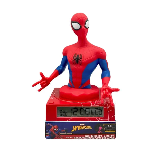 3D lamp with alarm clock and date spiderman