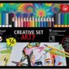 STABILO Creative set ARTY scatola in metallo da 8 Pen 68 brush, 16 aquacolor, 12 point 88